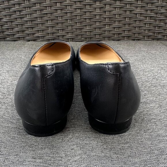 Talbots Black Ballet Flats Pointed Toe Genuine Leather Women's Narrow 7AA EUC - Picture 3 of 11
